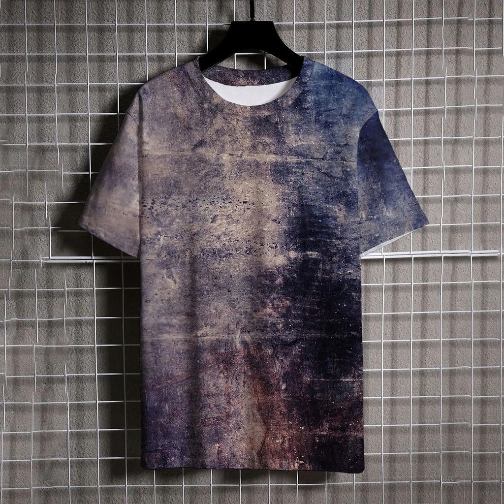 Summer Men's Short Sleeve T-Shirt Vintage Striped 3d Print Everyday Street Casual Crew-Neck Wear Oversize Tops Tees Size XXS-6XL