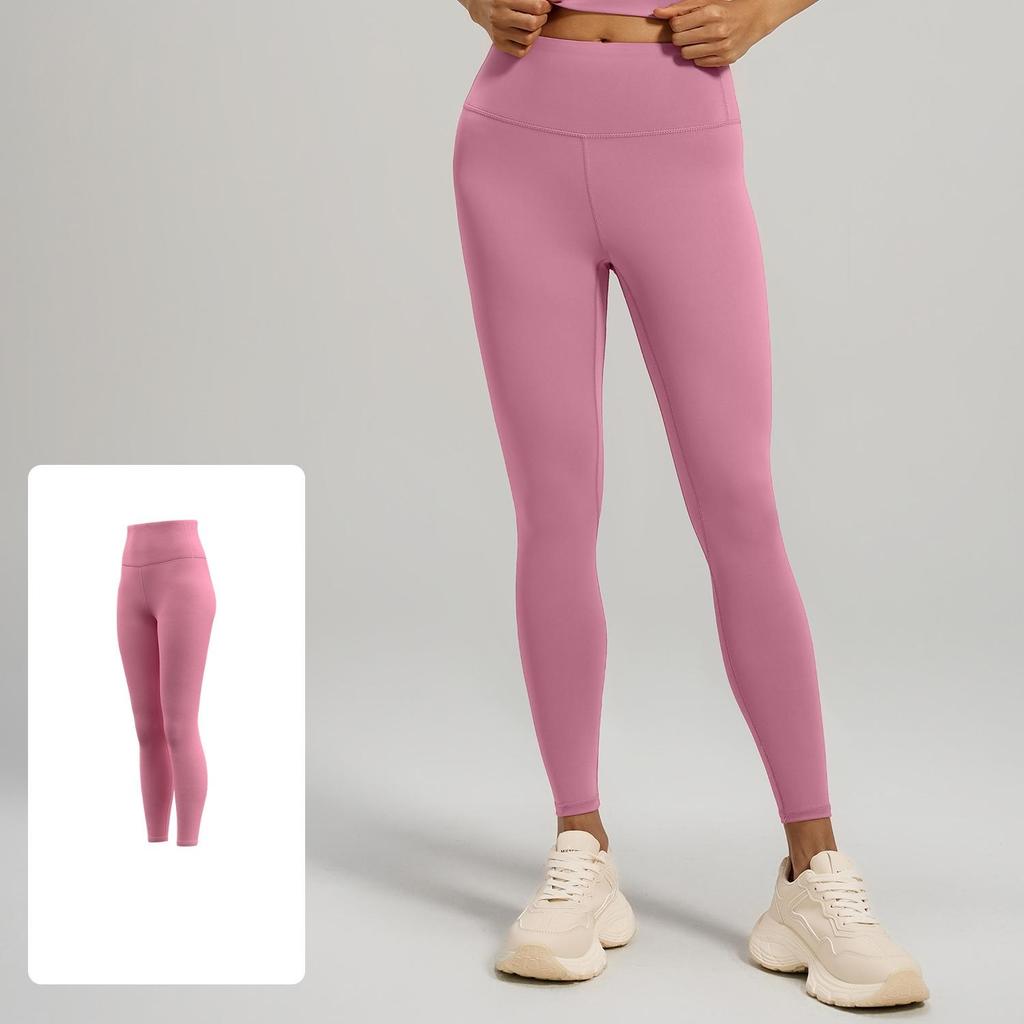 Leggings femininas de cintura baixa e ajuste fino de nove pontos, calças casuais de ioga com elevação do quadril