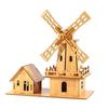Breathe Fresh Air Dutch Windmill Wooden 3D Puzzle Model Toy Ornament