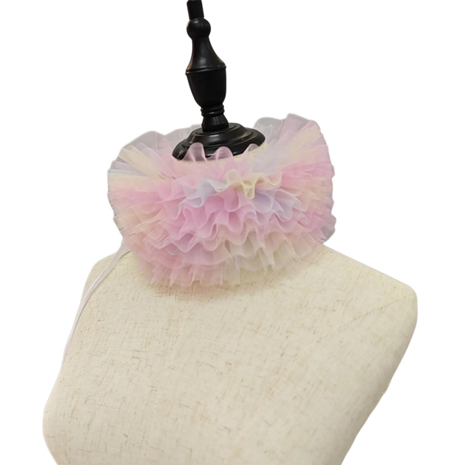 

Женский красочный сетчатый многослойный воротник-оборка с накладным воротником, чокер, ренессансный воротник-оборка, шаль, костюм на Хэллоуин разноцветный