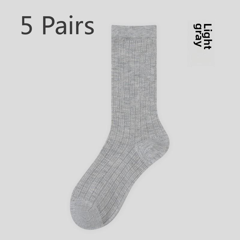 5 Paires Chaussettes Bouclettes d'Été Fines pour Femmes Chaussettes en Laine Chaussettes d'Été Fines Respirantes Thermostatiques Mi-mollet Chaussettes en Laine