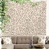 Abstract Modern Aesthetic Tapestry, Simple Dot Neutral Tones Wall Art Hanging Decoration Polyester Fiber White Ruffled Around