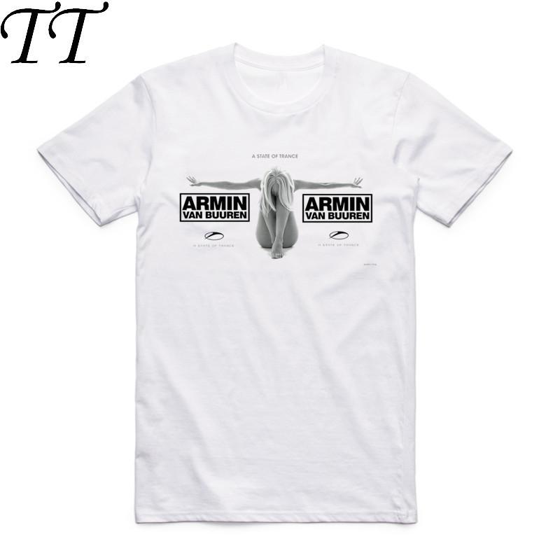 2019 Pánské Tričko s Potiskem Loga Armin Van Buuren Bílé Letní Krátký Rukáv O-výstřih Nizozemsko Trance Hudba Populární Hudba DJ Tričko