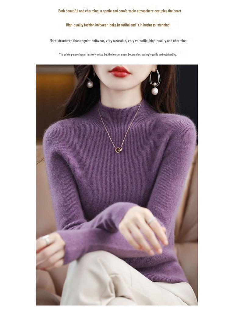 Klasický dámský pletený svetr s kulatým výstřihem - Podzimní/Zimní styl Ulzzang