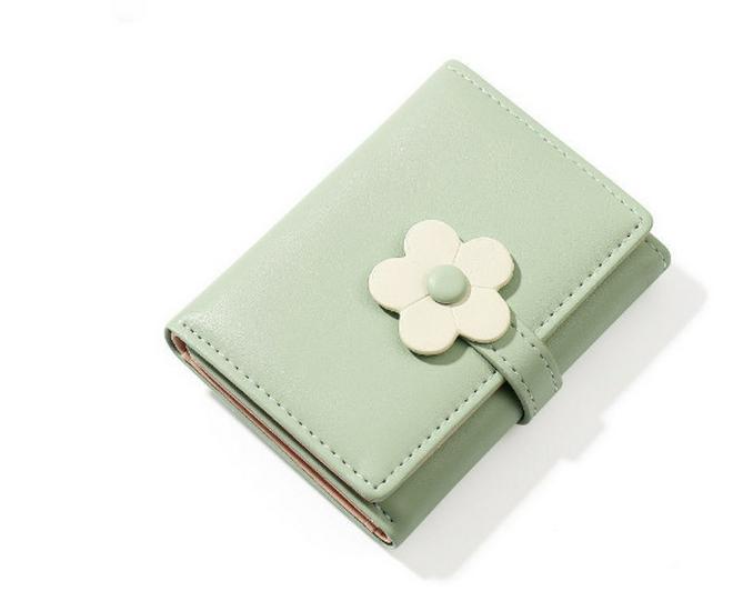 

Новый милый кошелек-трифолд для студента с цветочным принтом - Корейская мода, Женский из ПУ