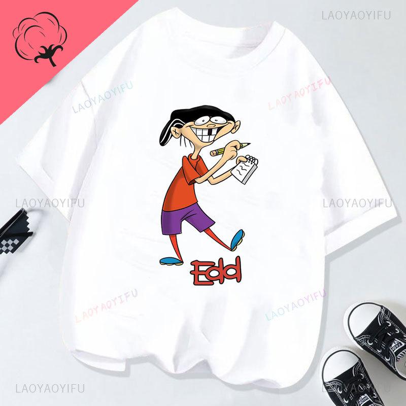 Ed Edd  Eddy Tv Show Shirt Novelty Cartoon Kawaii Cute Casual Funny Comic Printed Y2k Clothes Grahic T Shirts Cotton Unisex Top