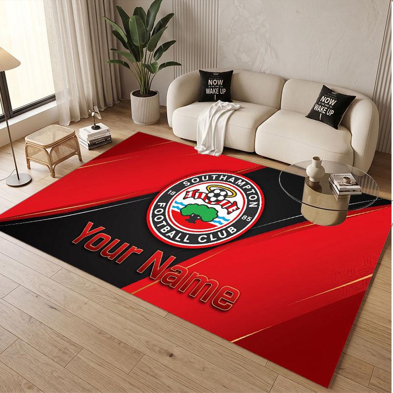 Custom Rug Southampton FC Pattern Print Name Text Soft Non‑Slip Floor Carpet for Home Indoor Decoration