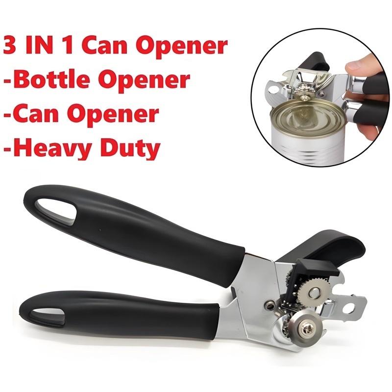 Professional Tin Manual Can Opener Multifunctional Stainless Steel Beer Grip Opener Side Cut Cans Bottle Opener Kitchen Gadgets