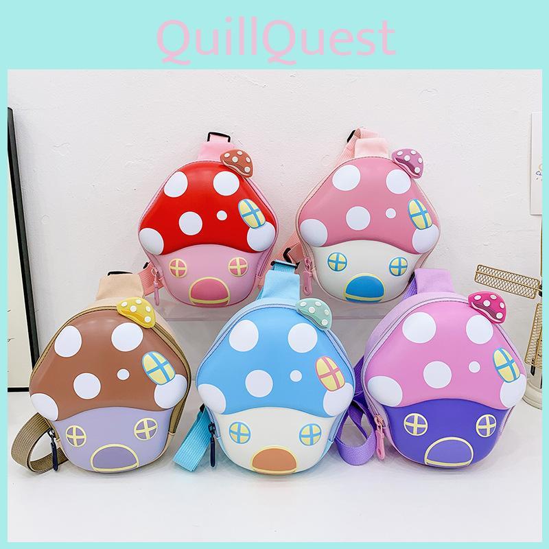 Cute Pattern Mushroom And Portable Function Children Trendy Nylon Wallet Chest