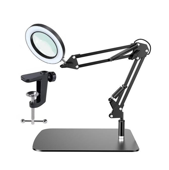 LED Magnifying Desk Lamp for Welding, Tattooing, Nail Care, and Eye Protection