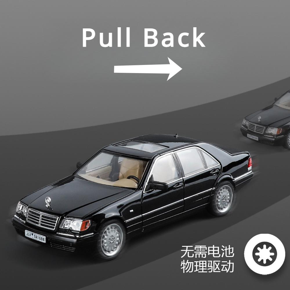 1:24 Mercedes-Benz W140 320SEL High Simulation Diecast Car Metal Sound Light Alloy Model Car Children's Toys Collection Gifts