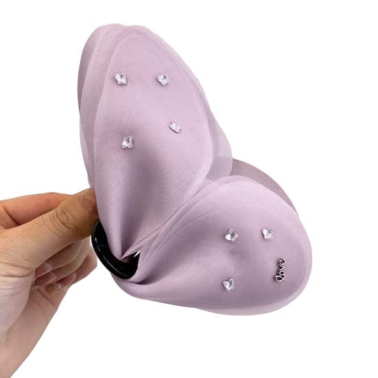 Women Hair Clip Bowknot Shape Mesh Yarn Summer Large Back Head Hair Claw Scalp-Protective Hair Accessory