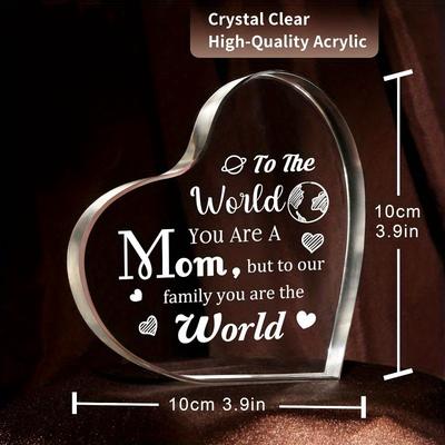 Engraved Mom Acrylic Plaque - Perfect Christmas & Birthday Gift from Children
