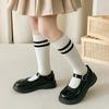 1 Pair Fashion School Sock for Kids Boy Girl Simplicity Solid Color Striped Calf Sock for ChildrenSpring Autumn Soft Cotton Sock