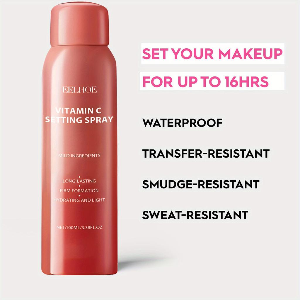 Spray Fixator Ușor cu Senzație de Piele-Conține Vitamina C și Acid Hialuronic Rezistent la Apă și Transpirație Aspect Natural de Lungă Durată Film cu Acțiune Rapidă