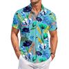 Men's Casual Fashion Printed Short,Sleeve Shirt