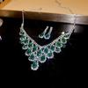 Light luxury diamond-encrusted water drop necklace, fashionable personality, heavy industry neck chain, bridal evening dress, high-end accessories