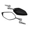 Motorcycle rearview mirrors black silver with adapter fit 10mm thread size ABS aluminum alloy rotating motorcycle side mirror
