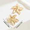 New Vintage Metal Golden Color Flower Big Earrings For Women Fashion Floral Statement Earrings Jewelry Gift