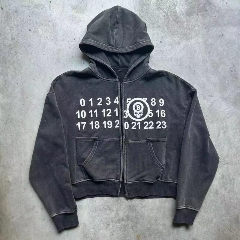 American Streetwear 3D Print Zip Y2K Hoodie Jacket Men Women