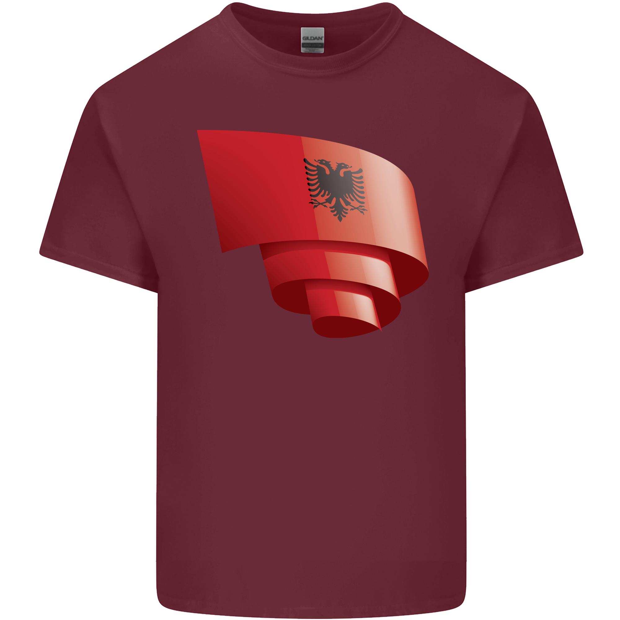 Curled Albania Flag Albanian Day Football Unisexs Light Cotton Tshirt S