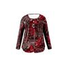 Women S Plus Size V Neck Long Sleeve Paisley Pattern Loose Fit T Shirt