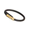 Adjustable Snap Closure Handwoven Leather Bracelet For Men Stylish Cuff Fashion Accessory Durable Comfortable