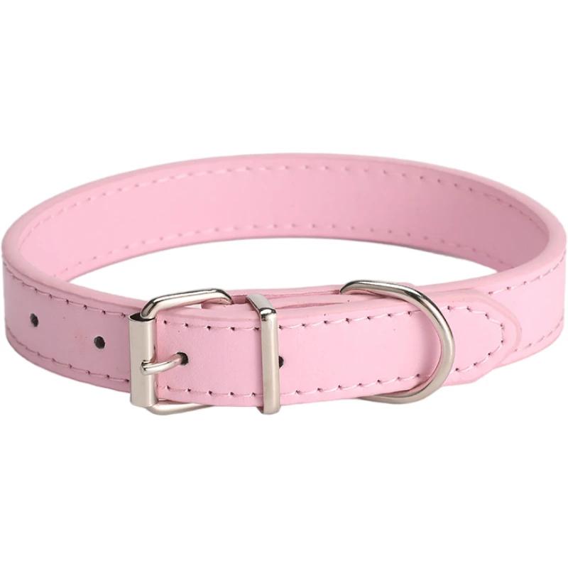 

Soft Adjustable PU Leather Dog Collar For Small Medium Large Dogs And Cats Colorful Cute Puppy Kitten Necklace Strap Pet 1.0X25cm
