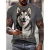 3D Puppy Pattern Printed Short Sleeved Summer Breathable Round Neck Top Men's T-shirts