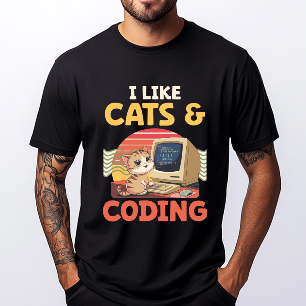

Programmer Cat Kitty Meow Animal Pet Computer Programming Designer T Shirt Printed T-Shirt Big Size Happy New Years - Men s S... 5XL різнокольоровий