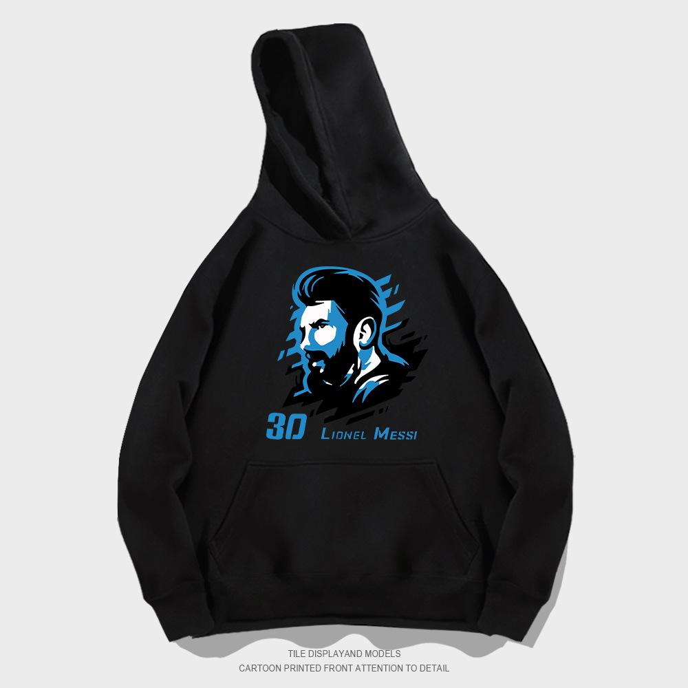 Messi hooded sweater men s spring and autumn wear youth football sports loose shoulder hoodie jacket XXS
