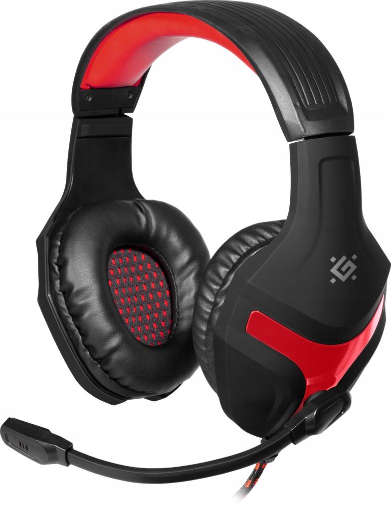 Słuchawki z mikrofonem Defender SCRAPPER 500 Gaming czerwono-czarne + adapter 4 pin + GRA