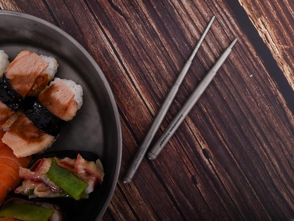 Boundless Voyage Titanium Folding Wide Ideal for Outdoor Camping and Compact and Approximately 17g Ti1004T Chopsticks, Portable, 19.8cm (8cm Folded),