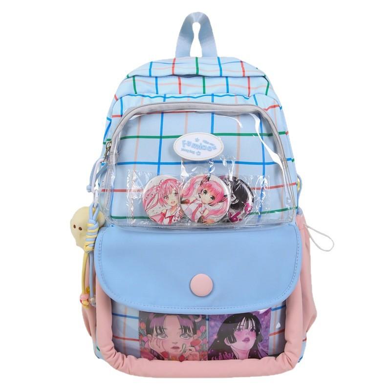 A New Large Capacity Japanese Style Printed Backpack for Girls  Junior High School and Senior High School Students  and A Backpack for Girls