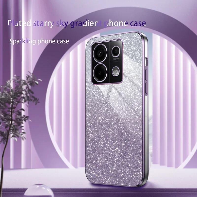 For POCO X7 F7 Pro  Glitter Plating Silicone Case For Xiaomi POCO X7 X6 M6 F6 F5 Pro Soft Back Cover Coque