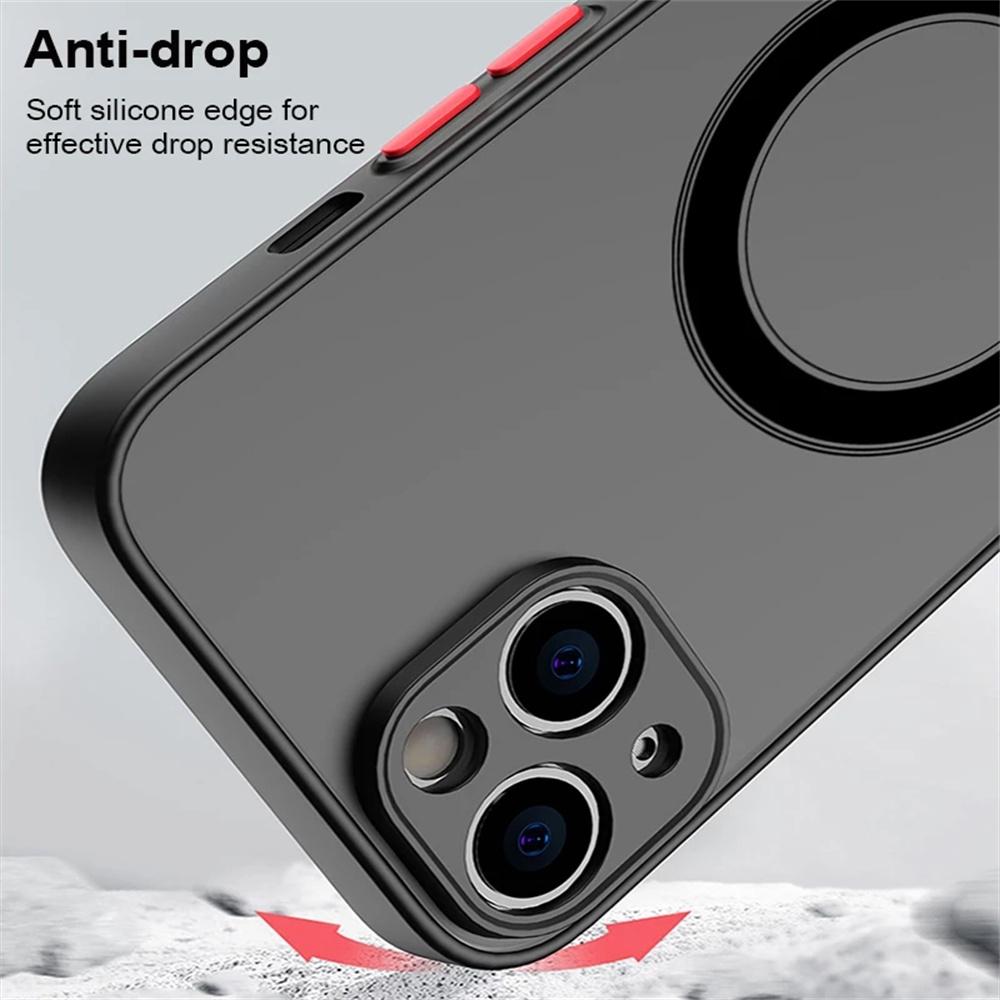 For Magsafe Magnetic Cover For iPhone 14 13 12 15 Pro Max Mini XS XR 14 Plus Shockproof Charging Case On Iphone 14 Pro Max Cases