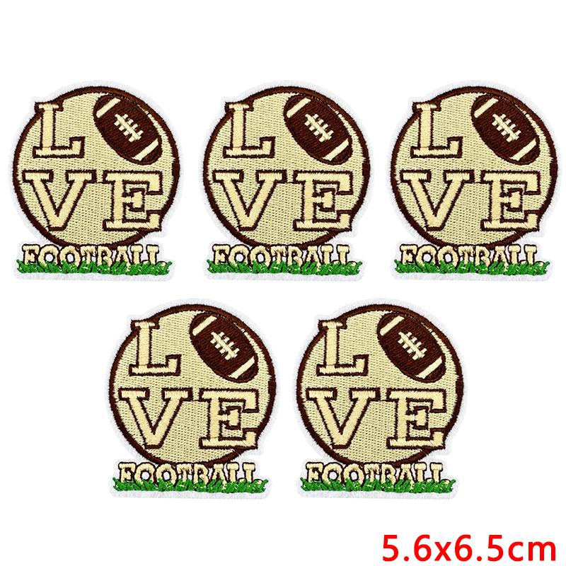 10pcs Cartoon Iron On Patches For Clothing Diy Rugby Game Day Embroidery Patch On Clothes Jackets Sew Applique Stickers Badge