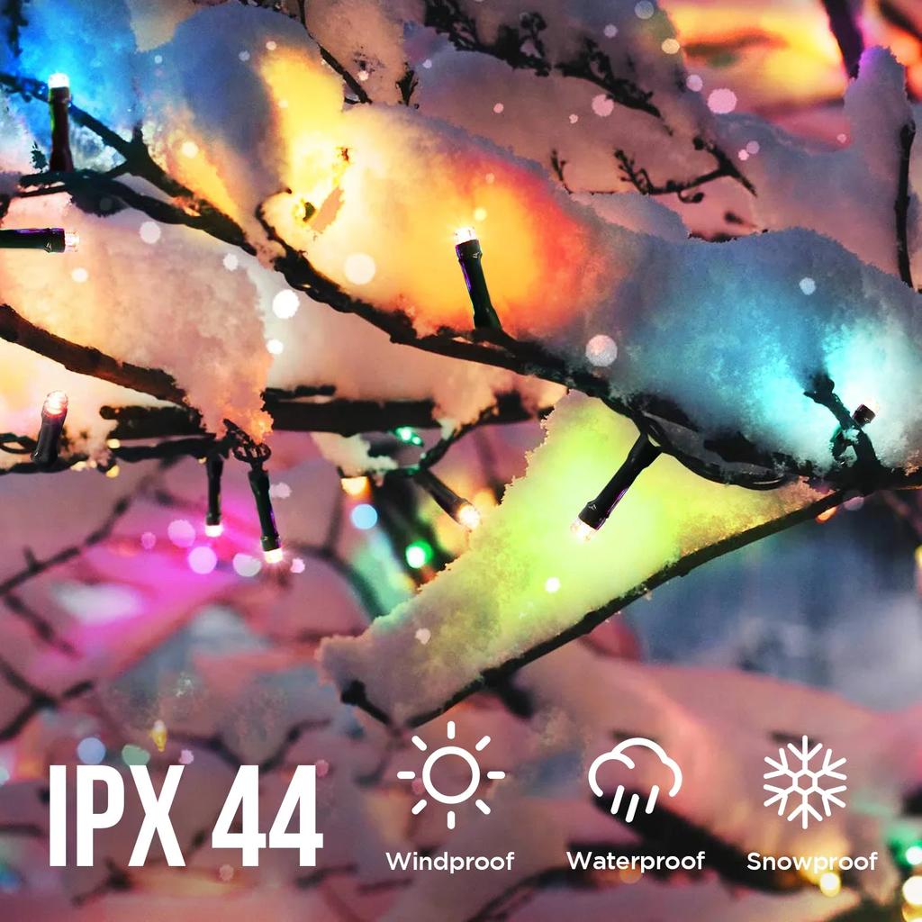 200 LEDs 82ft Multicolor Christmas Tree Lights, LED Christmas Light String, 8 Fairy Light Modes with Memory Timer Function