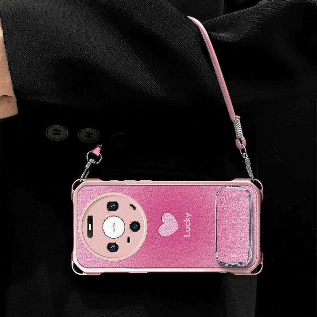 Lucky Love is suitable for Huawei mate80 mobile phone case mate70 protective case mate60/50 four-corner lanyard.