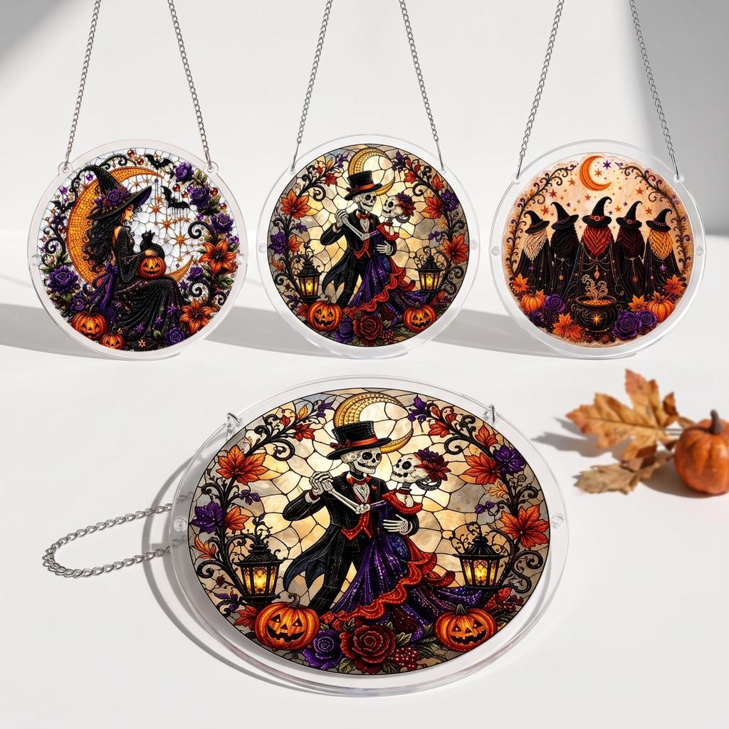 Halloween Acrylic Flat Puzzle Suncatcher Kit for Window Decor DIY
