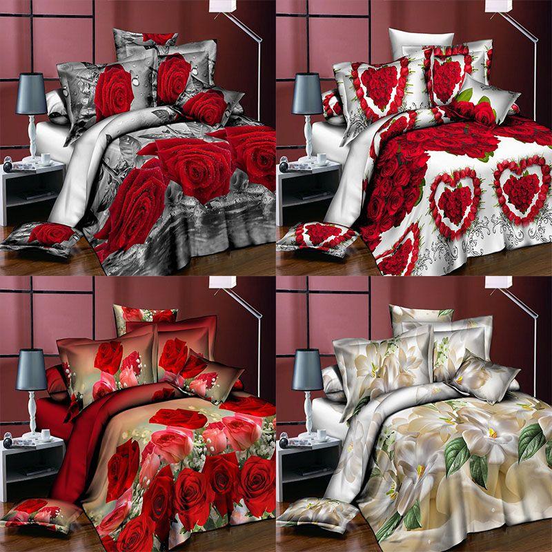 Elegant 3d Flower Design Duvet Cover Set Featuring Comfortable Bedding Essentials