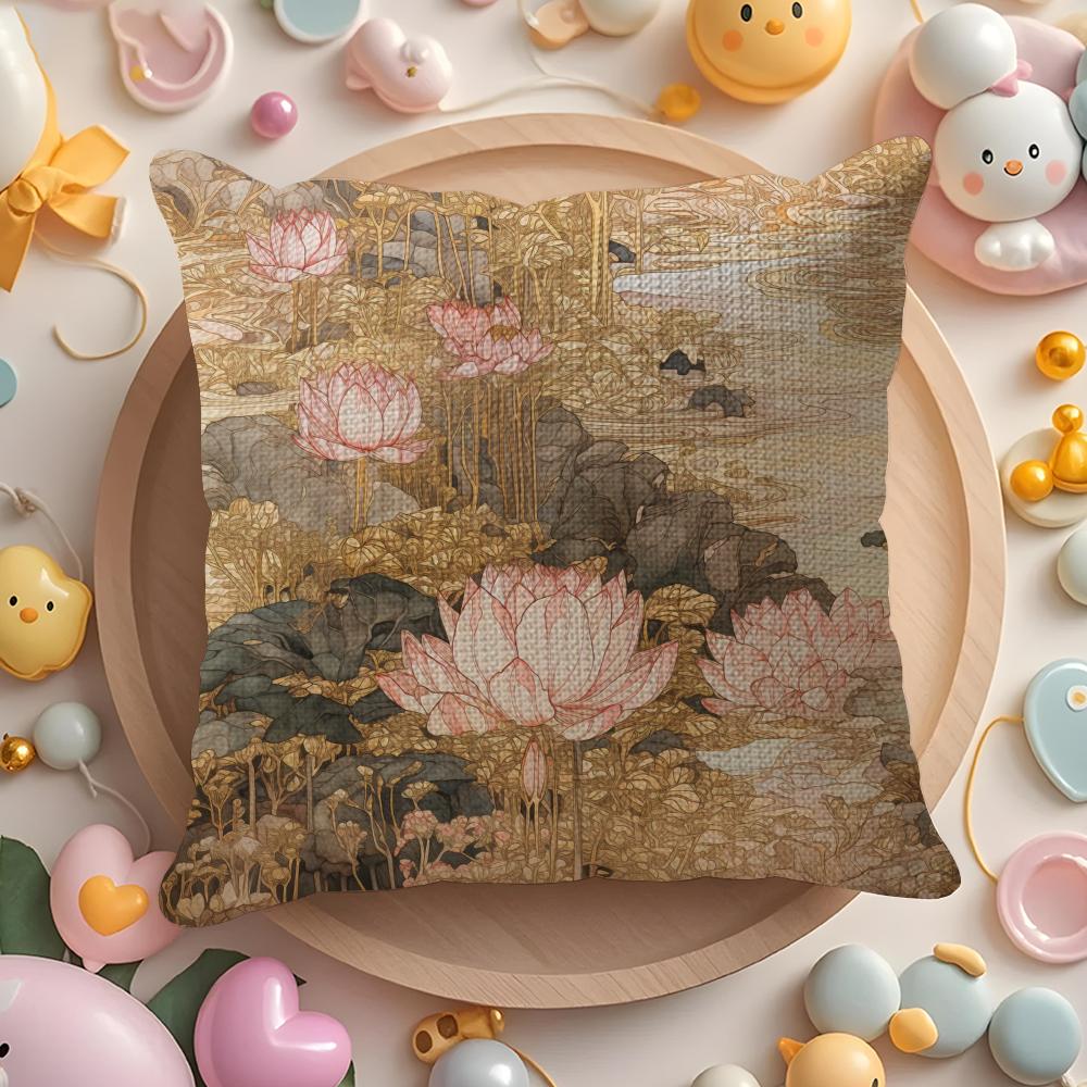 Elegant Traditional Chinese Art Pillow Case Pattern Printed Pillowcase For Living Room Sofa Cushion Cover  Bedroom Decor