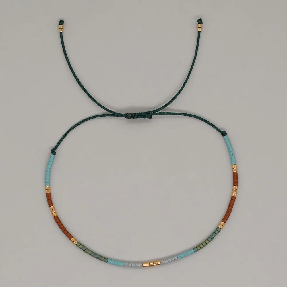2026 New Boho Colorful Acrylic Bead Thin Chains Couple Bracelet for Women Luxury Handmade Small Ball Bangle Jewelry Accessories