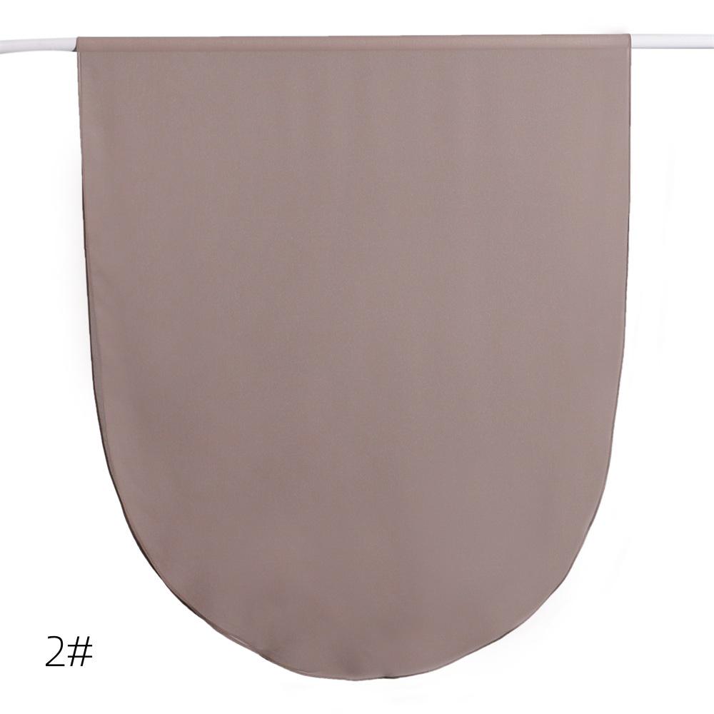 Solid Color Pearl Chiffon Semi-Circular Long Scarf - Breathable, Soft Draping Shawl