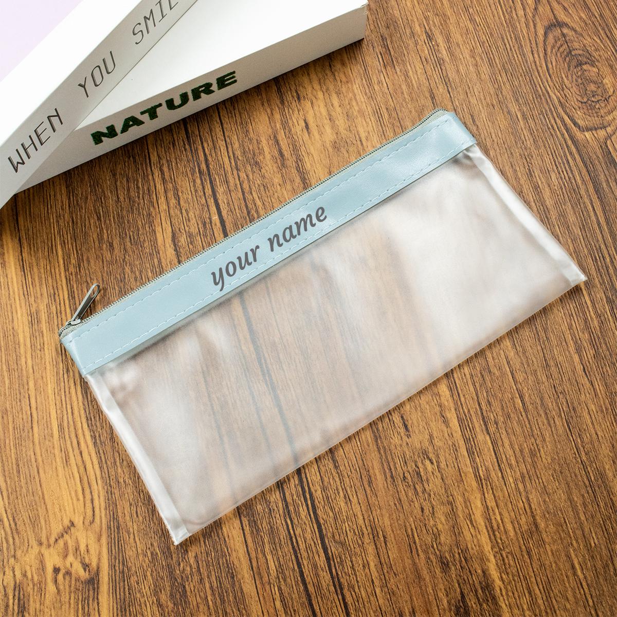 Custom Pencil Case With Name,Personalized Pencil Pouch,Customized Clear Pencil Pouch,Customizable Leather Pencil Case,Pencil Pouch For Girls, синий