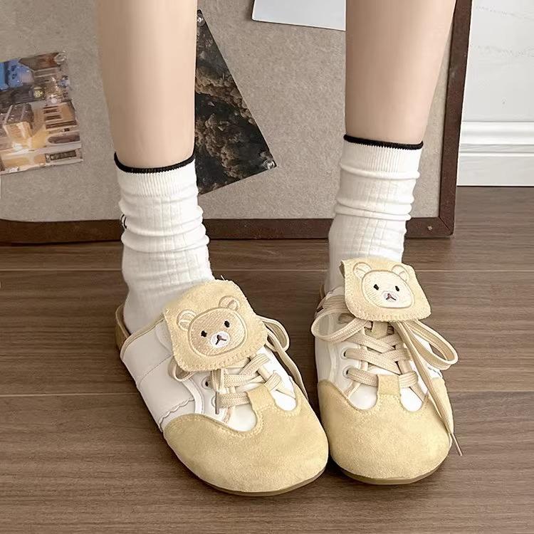 Butter Bear Platform Boken Shoes Women's Outer Bag Head Slippers Summer 2025 New One-pedal Comfortable Big Head Shoes
