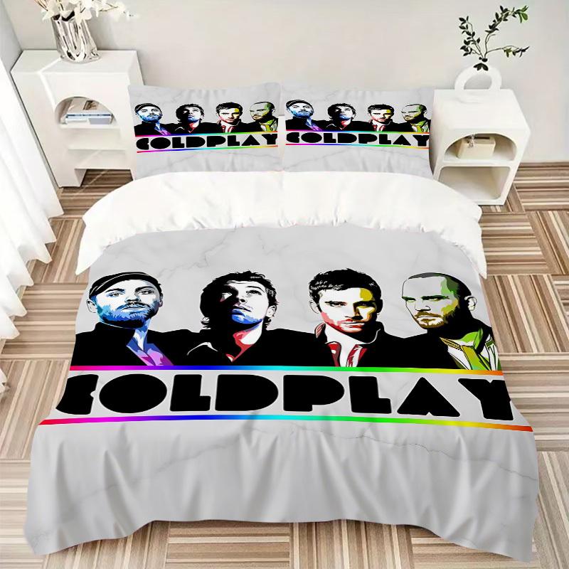 Set di Coperture Merchandise Band Coldplay 3pz, 1 Copripiumino + 2 Federe (Nessun inserto), Biancheria da letto per tutte le stagioni, Biancheria da letto, Decorazioni per la camera da letto yy250922040