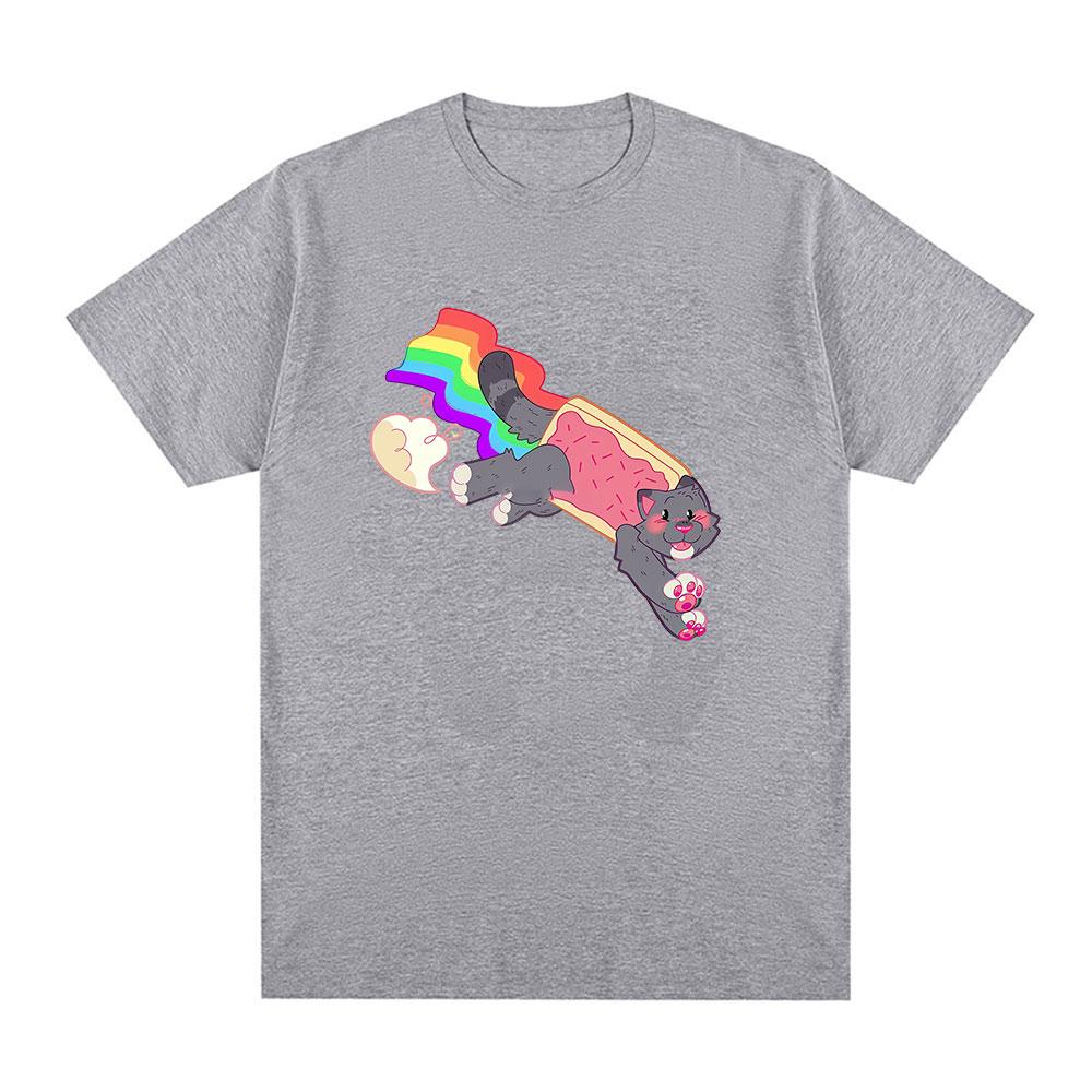 Cute Kawaii Nyan Rainbow Cat Funny Meme Tshirt Unisex Women Clothing Fashion Casual Cotton Tshirts Harajuku Short Sleeves T Shirt
