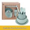 Eco-Friendly Wheat Straw Tableware Set: Portable Fork, Spoon, Chopsticks (3-Piece) + Cup, Bowl, Plate (6-Piece) - Ideal Promotional Gift
