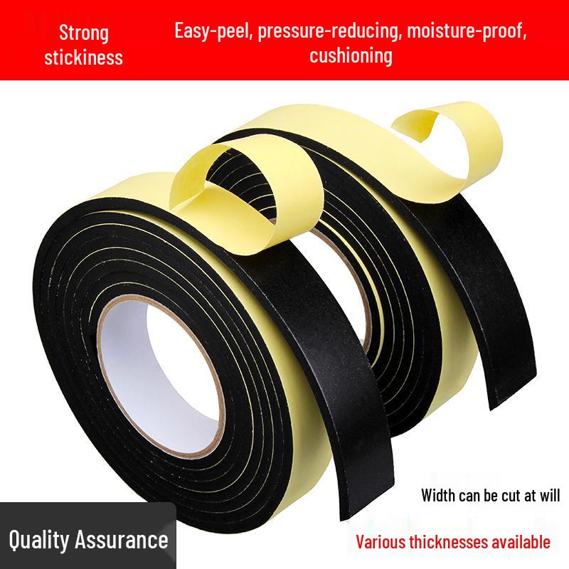 EVA 0.524 Ultra-Thin Black Adhesive Foam Tape - Strong, Single-Sided, High Adhesion
